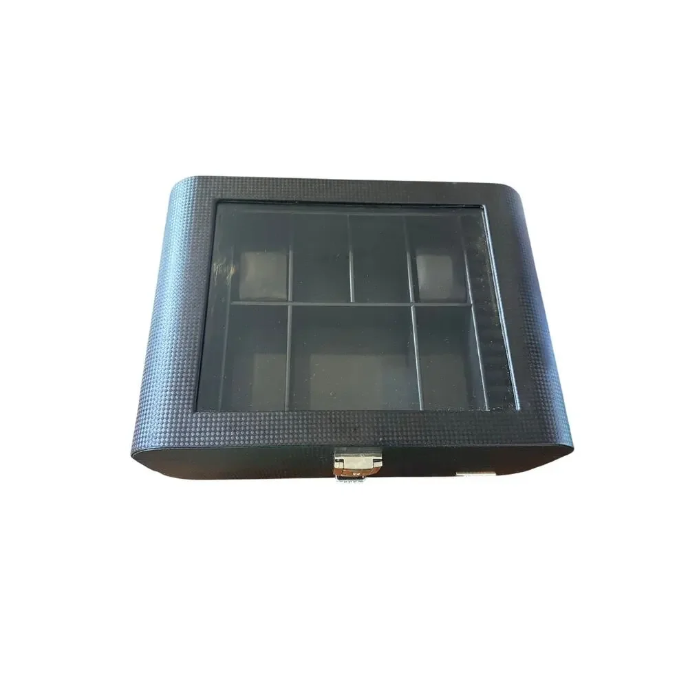Homde Black Watch Jewelry Tie Display Case w/ Drawer 13x9.5x6